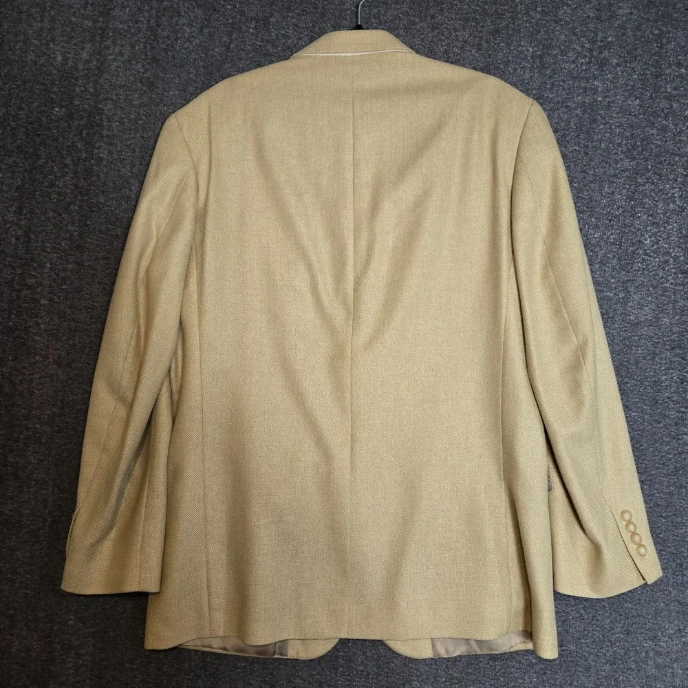 Lands' End Men's Silk‎ Wool 2-Button Blazer Jacket Beige 43R